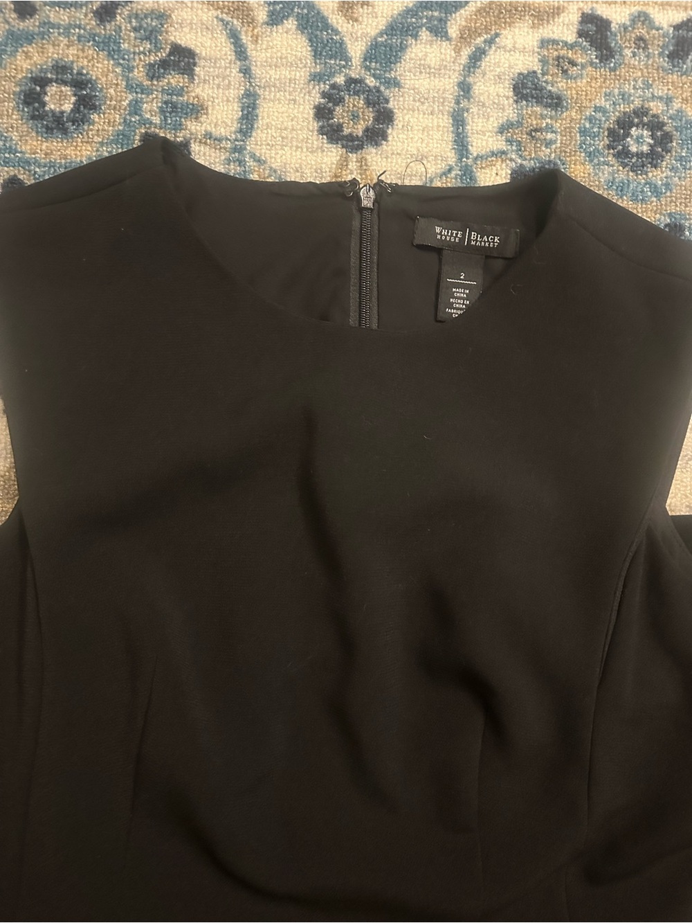 White House Black Market Black Fit & Flare Dress Size 2